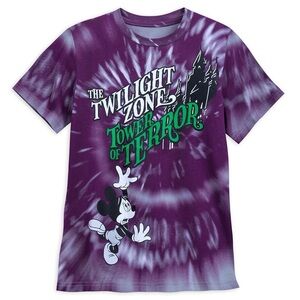 Disney Parks Twilight Zone Tower Of Terror Mickey Mouse Purple Tie Dye Youth Top